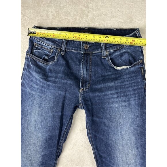 Silver Jeans Allan Mens 34x33 Blue Dark Wash Slim Straight Denim Comfort Stretch - Picture 4 of 11